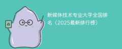 新媒体技术专业大学全国排名（2025最新排行榜）