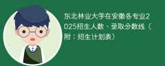 东北林业大学在安徽各专业2025招生人数、录取分数线（附：招生计划表）
