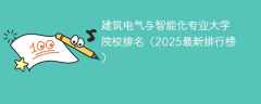建筑电气与智能化专业大学院校排名（2025最新排行榜）