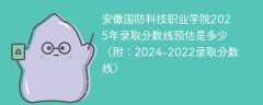 安徽国防科技职业学院2025年录取分数线预估是多少（附：2024-2022录取分数线）