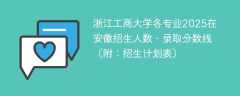 浙江工商大学各专业2025在安徽招生人数、录取分数线（附：招生计划表）