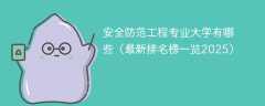 安全防范工程专业大学有哪些（最新排名榜一览2025）