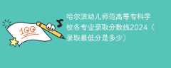 哈尔滨幼儿师范高等专科学校各专业录取分数线2024（录取最低分是多少）