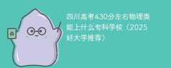 四川高考430分左右物理类能上什么专科学校（2025好大学推荐）