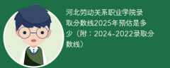 河北劳动关系职业学院录取分数线2025年预估是多少（附：2024-2022录取分数线）