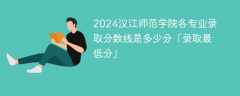 2024汉江师范学院各专业录取分数线是多少分「录取最低分」