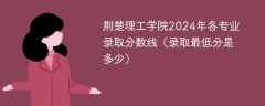 荆楚理工学院2024年各专业录取分数线（录取最低分是多少）