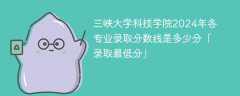 三峡大学科技学院2024年各专业录取分数线是多少分「录取最低分」