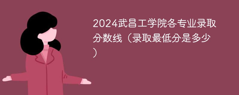 2024武昌工学院各专业录取分数线（录取最低分是多少）