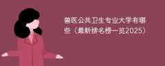 兽医公共卫生专业大学有哪些（最新排名榜一览2025）