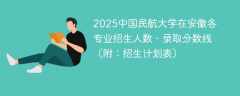 2025中国民航大学在安徽各专业招生人数、录取分数线（附：招生计划表）