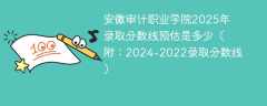 安徽审计职业学院2025年录取分数线预估是多少（附：2024-2022录取分数线）