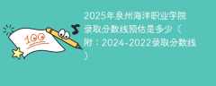 2025年泉州海洋职业学院录取分数线预估是多少（附：2024-2022录取分数线）