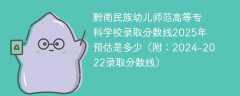 黔南民族幼儿师范高等专科学校录取分数线2025年预估是多少（附：2024-2022录取分数线）