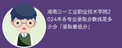 湖南三一工业职业技术学院2024年各专业录取分数线是多少分「录取最低分」