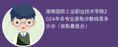 湖南国防工业职业技术学院2024年各专业录取分数线是多少分「录取最低分」