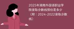 2025年湖南外国语职业学院录取分数线预估是多少（附：2024-2022录取分数线）
