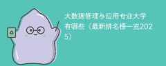 大数据管理与应用专业大学有哪些（最新排名榜一览2025）