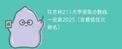 在吉林211大学录取分数线一览表2025（含最低位次排名）