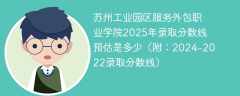 苏州工业园区服务外包职业学院2025年录取分数线预估是多少（附：2024-2022录取分数线）