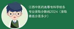 江西中医药高等专科学校各专业录取分数线2024（录取最低分是多少）