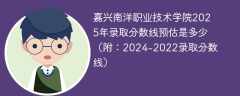 嘉兴南洋职业技术学院2025年录取分数线预估是多少（附：2024-2022录取分数线）