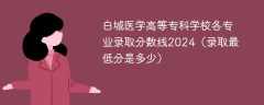 白城医学高等专科学校各专业录取分数线2024（录取最低分是多少）