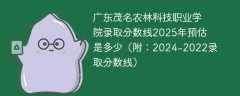 广东茂名农林科技职业学院录取分数线2025年预估是多少（附：2024-2022录取分数线）