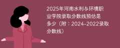 2025年河南水利与环境职业学院录取分数线预估是多少（附：2024-2022录取分数线）