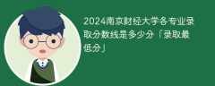 2024南京财经大学各专业录取分数线是多少分「录取最低分」