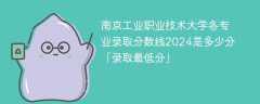 南京工业职业技术大学各专业录取分数线2024是多少分「录取最低分」