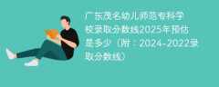 广东茂名幼儿师范专科学校录取分数线2025年预估是多少（附：2024-2022录取分数线）