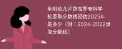 阜阳幼儿师范高等专科学校录取分数线预估2025年是多少（附：2024-2022录取分数线）
