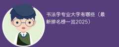 书法学专业大学有哪些（最新排名榜一览2025）