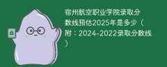 宿州航空职业学院录取分数线预估2025年是多少（附：2024-2022录取分数线）