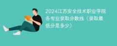 2024江苏安全技术职业学院各专业录取分数线（录取最低分是多少）