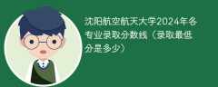沈阳航空航天大学2024年各专业录取分数线（录取最低分是多少）