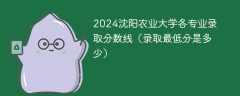 2024沈阳农业大学各专业录取分数线（录取最低分是多少）