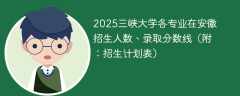 2025三峡大学各专业在安徽招生人数、录取分数线（附：招生计划表）