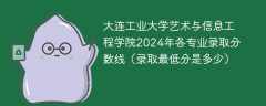 大连工业大学艺术与信息工程学院2024年各专业录取分数线（录取最低分是多少）