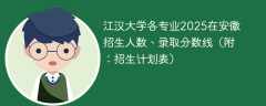 江汉大学各专业2025在安徽招生人数、录取分数线（附：招生计划表）