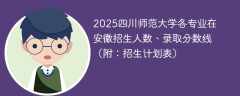 2025四川师范大学各专业在安徽招生人数、录取分数线（附：招生计划表）