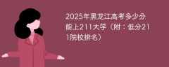 2025年黑龙江高考多少分能上211大学（附：低分211院校排名）