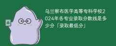 乌兰察布医学高等专科学校2024年各专业录取分数线是多少分「录取最低分」