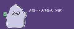 合肥一本大学排名2025最新排名（9所）