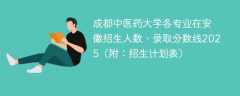 成都中医药大学各专业在安徽招生人数、录取分数线2025（附：招生计划表）