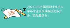 2024山东外国语职业技术大学各专业录取分数线是多少分「录取最低分」