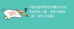 中国戏曲学院在安徽2025各专业招生人数、录取分数线（附：招生计划表）