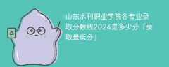 山东水利职业学院各专业录取分数线2024是多少分「录取最低分」