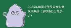2024东营职业学院各专业录取分数线（录取最低分是多少）